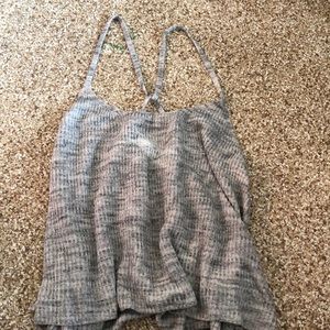 Grey knit tank top